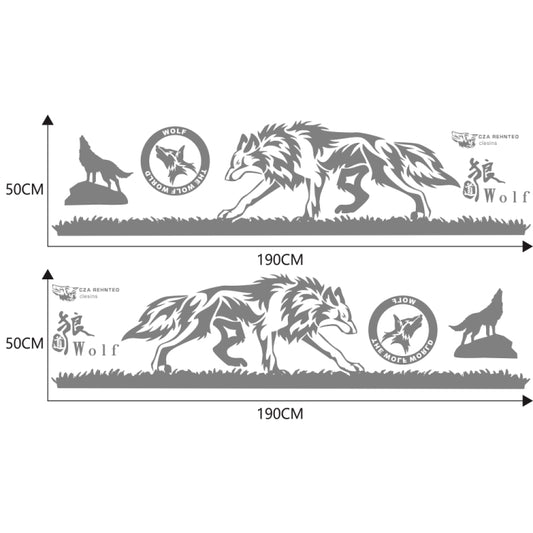 2 PCS/Set D-180 Wolf Totem Pattern Car Modified Decorative Sticker(Light Grey) by buy2fix