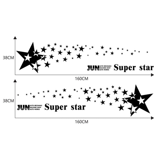 2 PCS/Set D-207 Star Pattern Car Modified Decorative Sticker(Black) by buy2fix