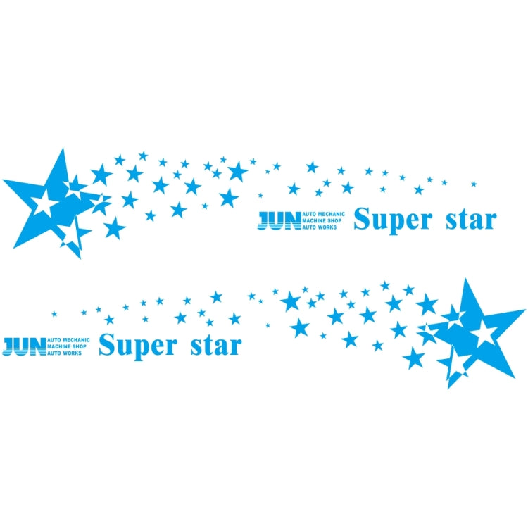2 PCS/Set D-207 Star Pattern Car Modified Decorative Sticker(Blue) - Decorative Sticker by buy2fix | Online Shopping UK | buy2fix
