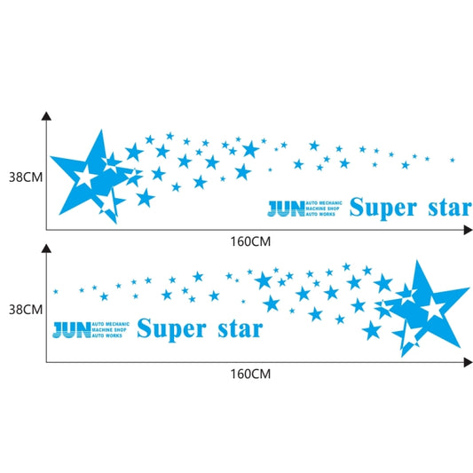 2 PCS/Set D-207 Star Pattern Car Modified Decorative Sticker(Blue) by buy2fix