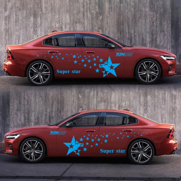 2 PCS/Set D-207 Star Pattern Car Modified Decorative Sticker(Blue) - Decorative Sticker by buy2fix | Online Shopping UK | buy2fix