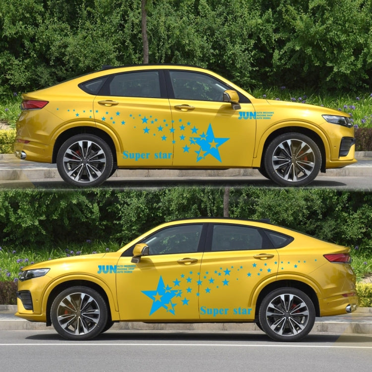 2 PCS/Set D-207 Star Pattern Car Modified Decorative Sticker(Blue) - Decorative Sticker by buy2fix | Online Shopping UK | buy2fix