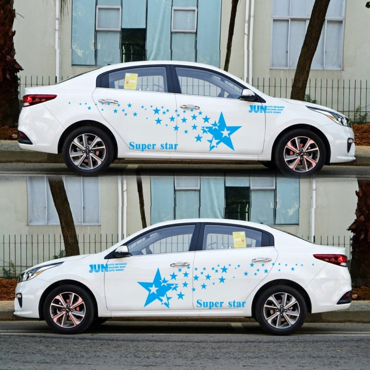 2 PCS/Set D-207 Star Pattern Car Modified Decorative Sticker(Blue) - Decorative Sticker by buy2fix | Online Shopping UK | buy2fix