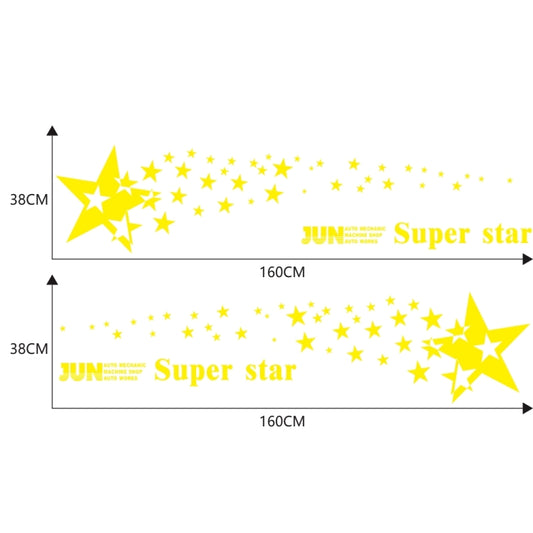 2 PCS/Set D-207 Star Pattern Car Modified Decorative Sticker(Yellow) by buy2fix