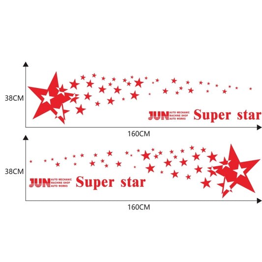 2 PCS/Set D-207 Star Pattern Car Modified Decorative Sticker(Red) by buy2fix