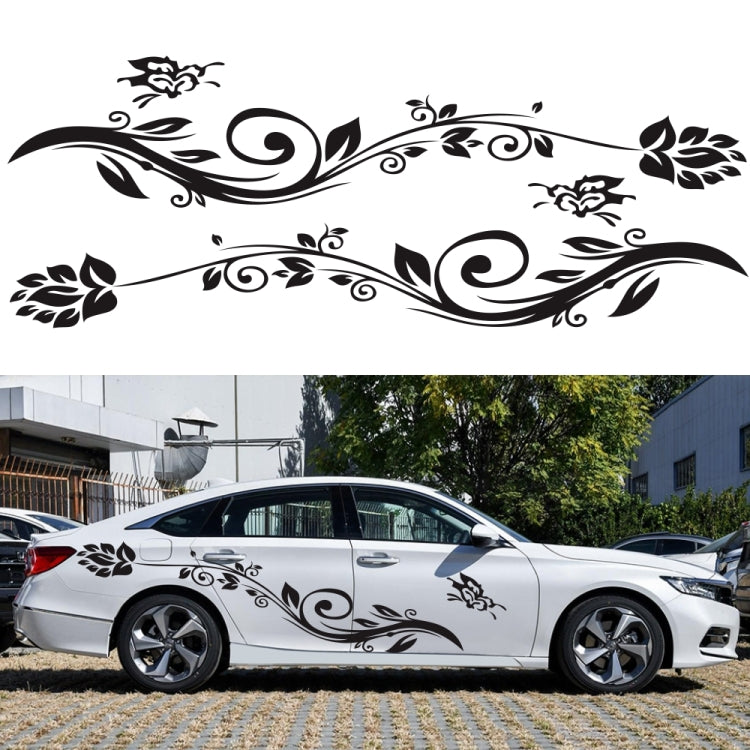 2 PCS/Set D-251 Butterfly Love Flowers Pattern Car Modified Decorative Sticker(Red) by buy2fix