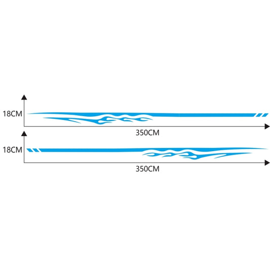 2 PCS/Set D-280 Flame Streak Pattern Car Modified Decorative Sticker(Blue) by buy2fix