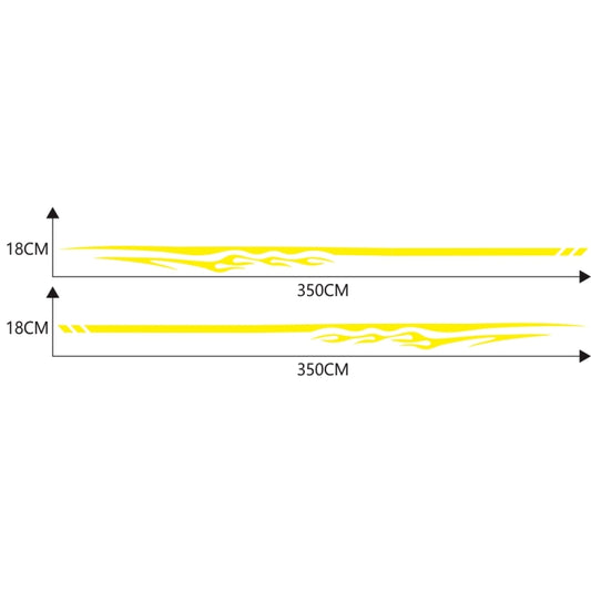 2 PCS/Set D-280 Flame Streak Pattern Car Modified Decorative Sticker(Yellow) by buy2fix