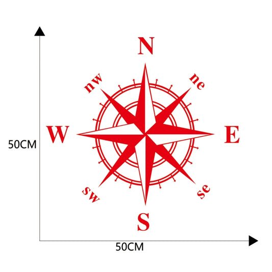 D-366 Compass Pattern Car Modified Decorative Sticker(Red) by buy2fix