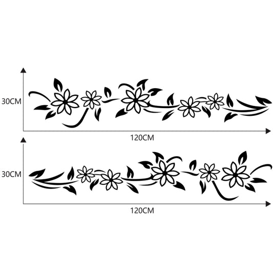 2 PCS/Set D-378 Flower Totem Pattern Car Modified Decorative Sticker(Black) by buy2fix