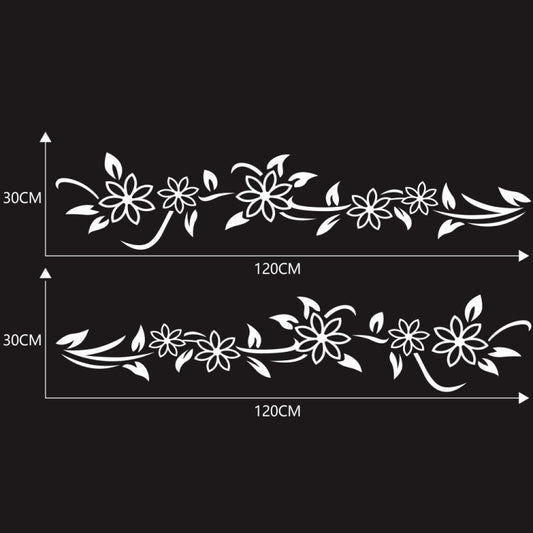 2 PCS/Set D-378 Flower Totem Pattern Car Modified Decorative Sticker(White) by buy2fix