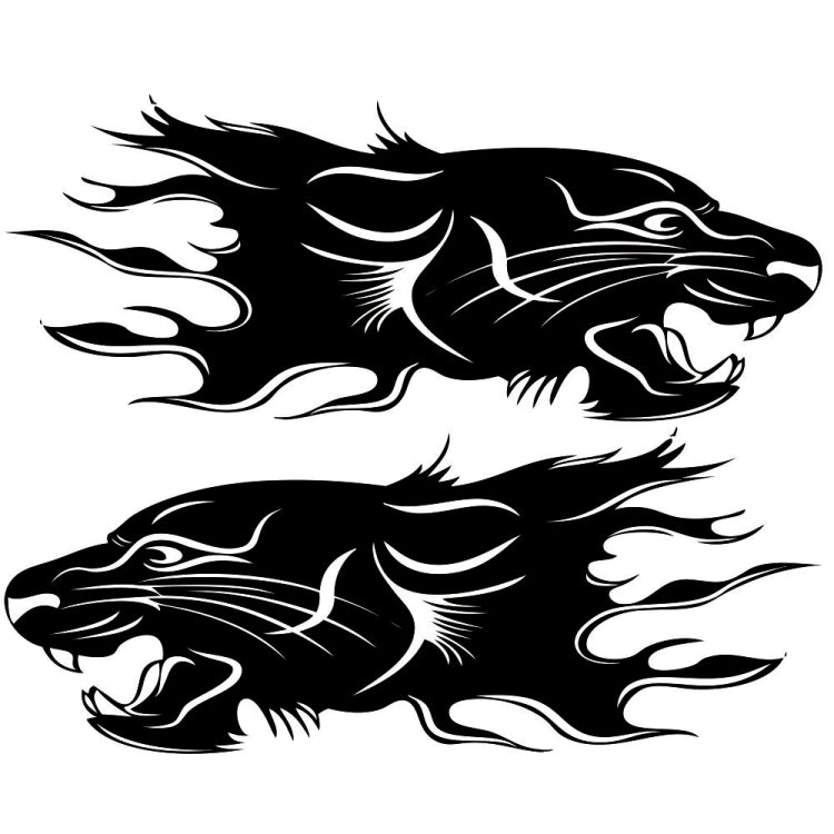 2 PCS/Set D-417 Lion Pattern Car Modified Decorative Sticker(Black) - Decorative Sticker by buy2fix | Online Shopping UK | buy2fix