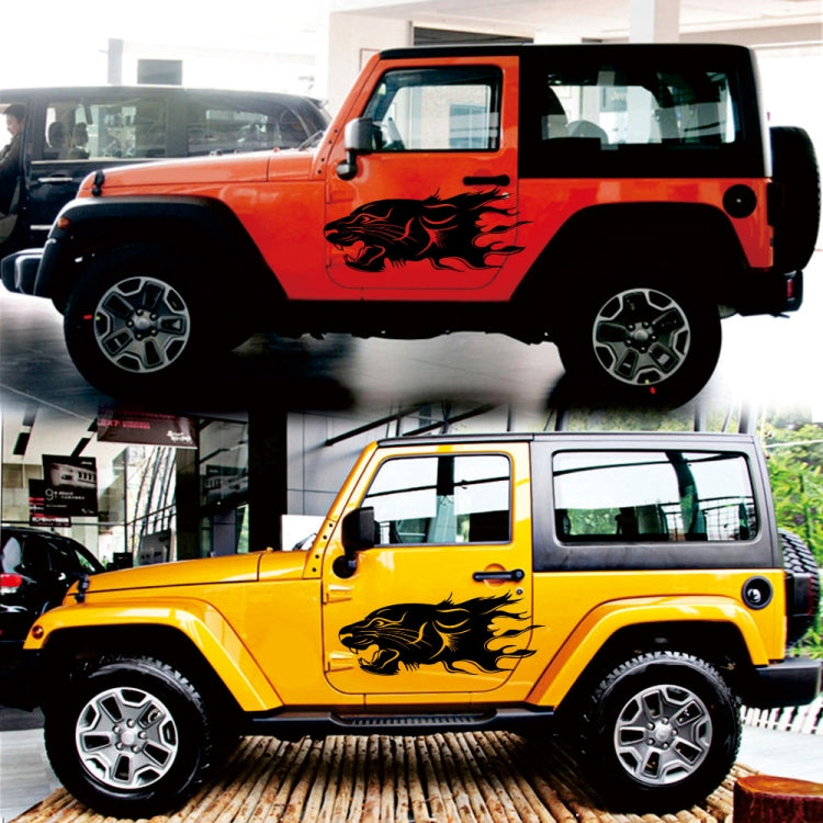 2 PCS/Set D-417 Lion Pattern Car Modified Decorative Sticker(Black) - Decorative Sticker by buy2fix | Online Shopping UK | buy2fix