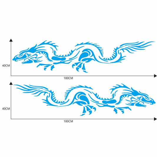 2 PCS/Set D-418 Dragon Totem Tribe Pattern Car Modified Decorative Sticker(Blue) by buy2fix