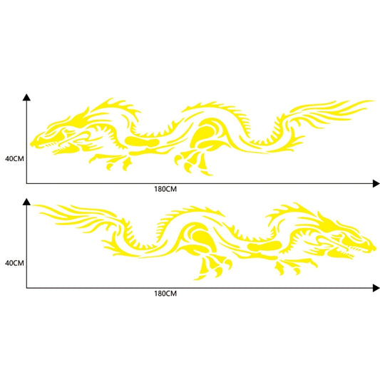 2 PCS/Set D-418 Dragon Totem Tribe Pattern Car Modified Decorative Sticker(Yellow) by buy2fix