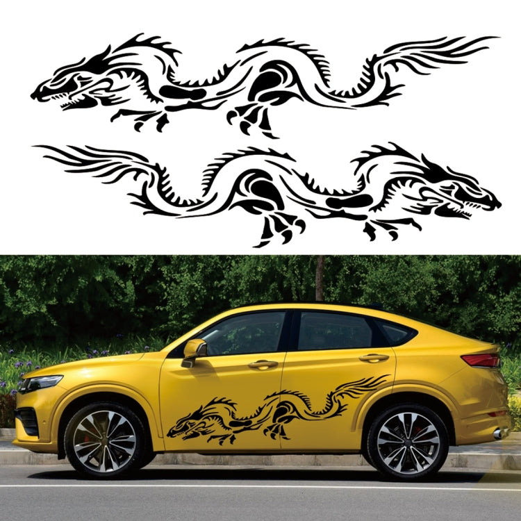 2 PCS/Set D-418 Dragon Totem Tribe Pattern Car Modified Decorative Sticker(Black) by buy2fix