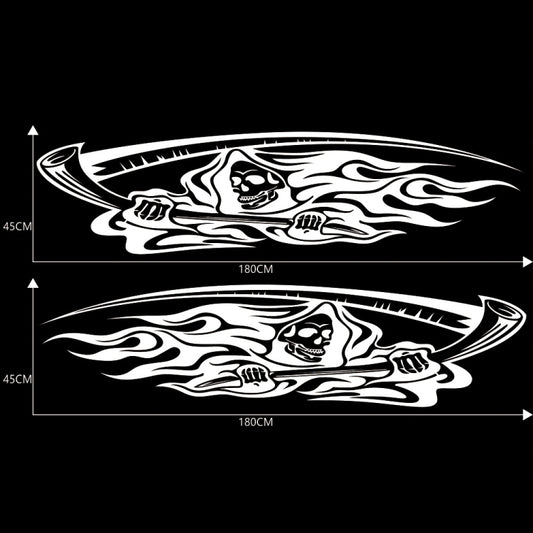 2 PCS/Set D-435 Grim Reaper Pattern Car Modified Decorative Sticker(White) by buy2fix