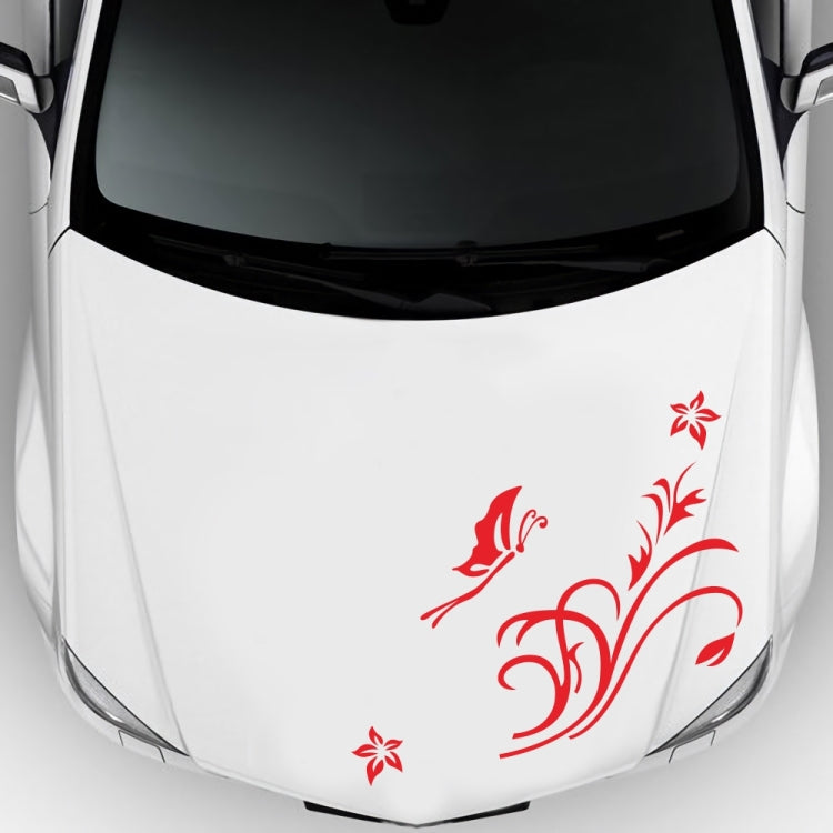 D-462 Butterfly Loves Flowers Pattern Car Modified Decorative Sticker(Red) - Decorative Sticker by buy2fix | Online Shopping UK | buy2fix