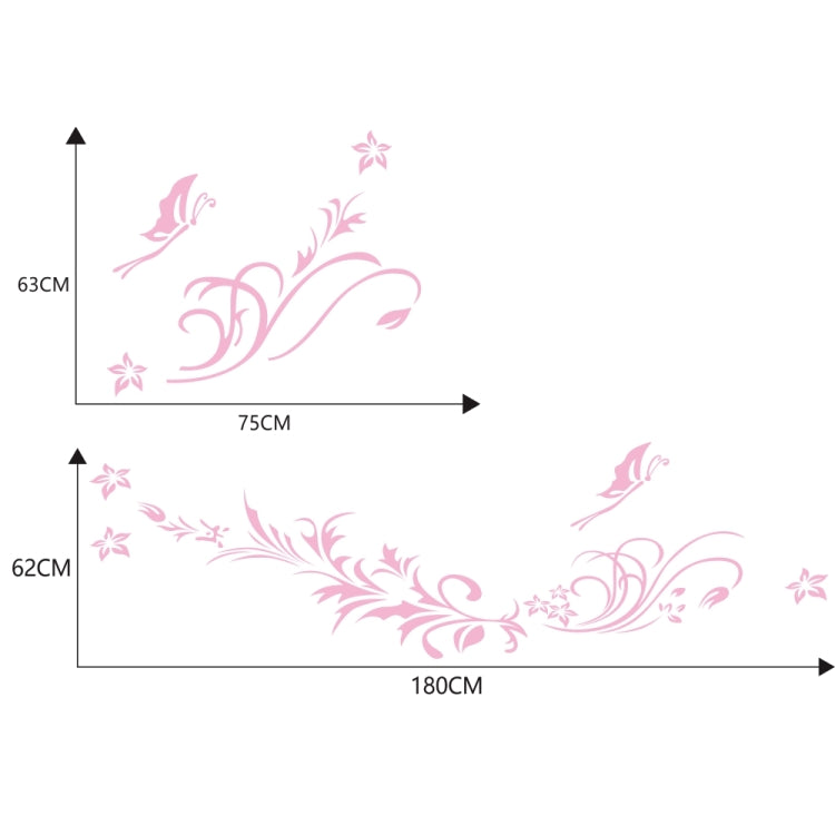 D-462 Butterfly Loves Flowers Pattern Car Modified Decorative Sticker(Pink) - Decorative Sticker by buy2fix | Online Shopping UK | buy2fix