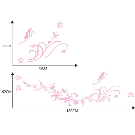 D-462 Butterfly Loves Flowers Pattern Car Modified Decorative Sticker(Pink) by buy2fix