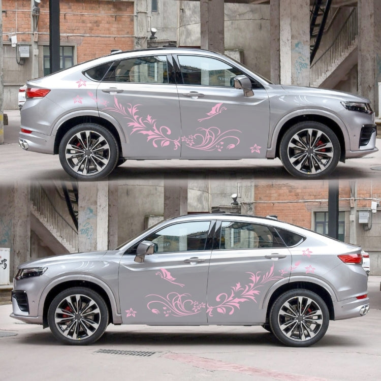 D-462 Butterfly Loves Flowers Pattern Car Modified Decorative Sticker(Pink) - Decorative Sticker by buy2fix | Online Shopping UK | buy2fix