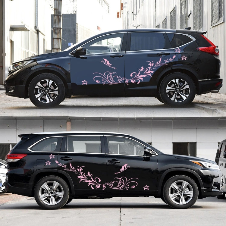 D-462 Butterfly Loves Flowers Pattern Car Modified Decorative Sticker(Pink) - Decorative Sticker by buy2fix | Online Shopping UK | buy2fix