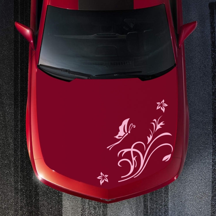 D-462 Butterfly Loves Flowers Pattern Car Modified Decorative Sticker(Pink) - Decorative Sticker by buy2fix | Online Shopping UK | buy2fix
