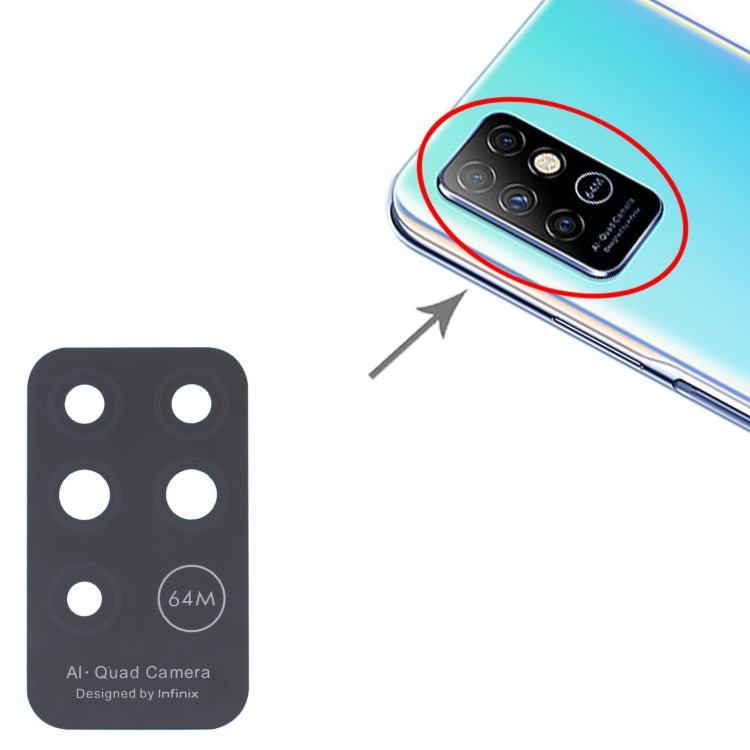 For Infinix Note 8 X692 10pcs Back Camera Lens - Camera Parts by buy2fix | Online Shopping UK | buy2fix