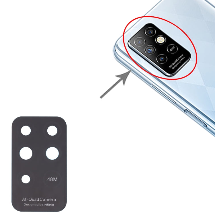 For Infinix Note 8i X683 X683B 10pcs Back Camera Lens - Camera Parts by buy2fix | Online Shopping UK | buy2fix