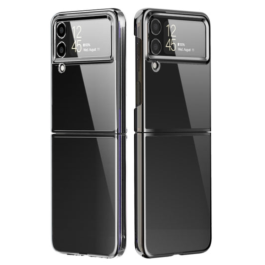 For Samsung Galaxy Z Flip4 PC Folding Electroplating Transparent Phone Case(Black) by buy2fix