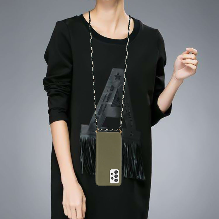 For Samsung Galaxy A53 Wheat Straw Material + TPU Protective Case with Lanyard(Army Green) by buy2fix