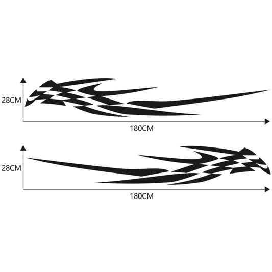 2 PCS/Set D-468 Checkered Totem Pattern Car Modified Decorative Sticker(Black) by buy2fix