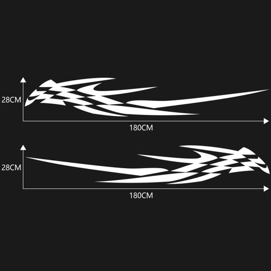 2 PCS/Set D-468 Checkered Totem Pattern Car Modified Decorative Sticker(White) by buy2fix