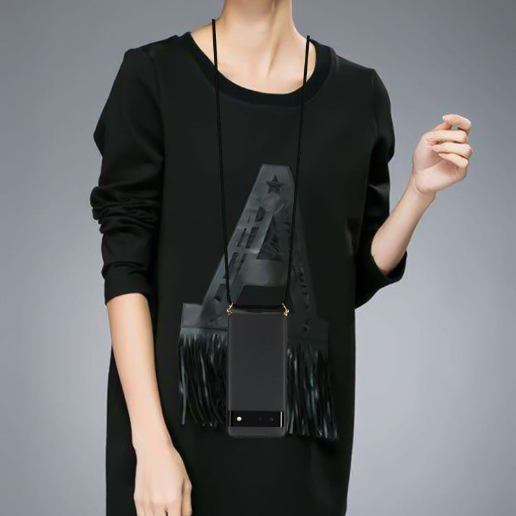 For Google Pixel 6 Pro Wheat Straw Material + TPU Protective Case with Lanyard(Black) by buy2fix