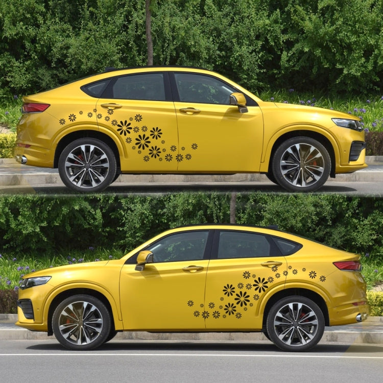 2 PCS/Set D-483 Flower Pattern Car Modified Decorative Sticker(Black) - Decorative Sticker by buy2fix | Online Shopping UK | buy2fix