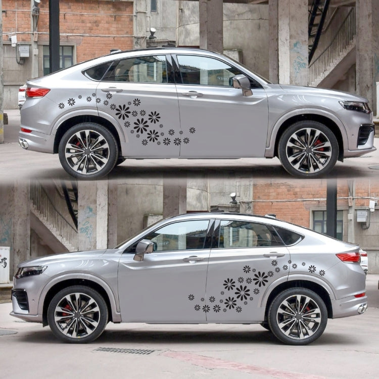 2 PCS/Set D-483 Flower Pattern Car Modified Decorative Sticker(Black) - Decorative Sticker by buy2fix | Online Shopping UK | buy2fix