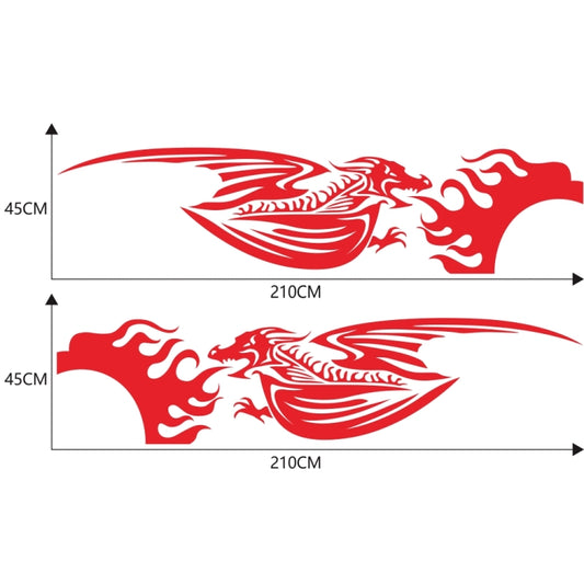 2 PCS/Set D-489 Fire-breathing Dragon Pattern Car Modified Decorative Sticker(Red) by buy2fix
