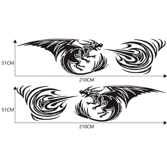 2 PCS/Set D-498 Pterosaur Spitfire Pattern Car Modified Decorative Sticker(Black) by buy2fix
