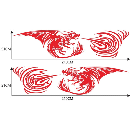 2 PCS/Set D-498 Pterosaur Spitfire Pattern Car Modified Decorative Sticker(Red) by buy2fix