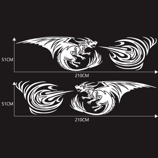 2 PCS/Set D-498 Pterosaur Spitfire Pattern Car Modified Decorative Sticker(White) by buy2fix