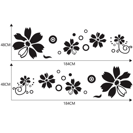 2 PCS/Set D-510 Flowers Pattern Car Modified Decorative Sticker(Black) by buy2fix