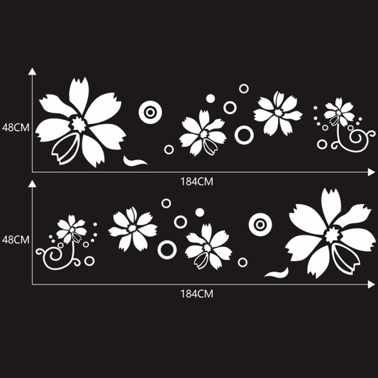 2 PCS/Set D-510 Flowers Pattern Car Modified Decorative Sticker(White) by buy2fix