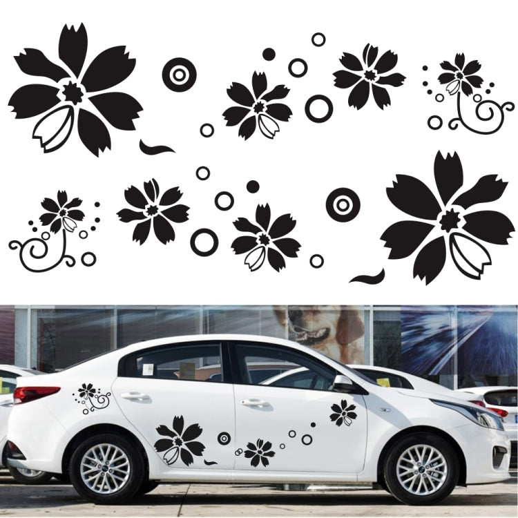 2 PCS/Set D-510 Flowers Pattern Car Modified Decorative Sticker(White) by buy2fix