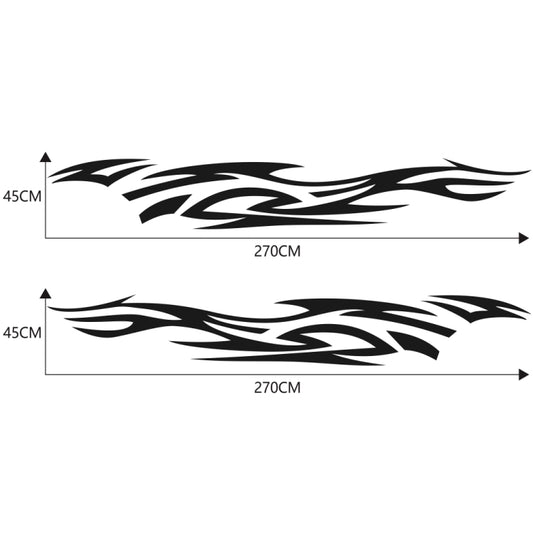 2 PCS/Set D-521 Fire Totem Pattern Car Modified Decorative Sticker(Black) by buy2fix