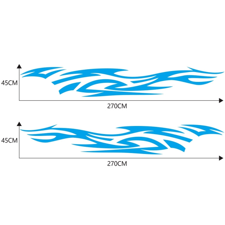 2 PCS/Set D-521 Fire Totem Pattern Car Modified Decorative Sticker(Blue) - Decorative Sticker by buy2fix | Online Shopping UK | buy2fix