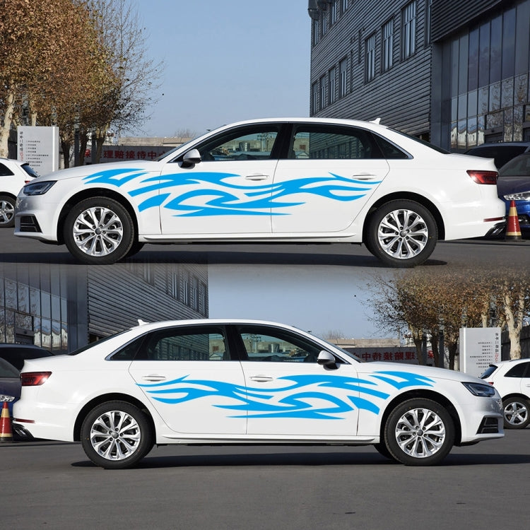 2 PCS/Set D-521 Fire Totem Pattern Car Modified Decorative Sticker(Blue) - Decorative Sticker by buy2fix | Online Shopping UK | buy2fix