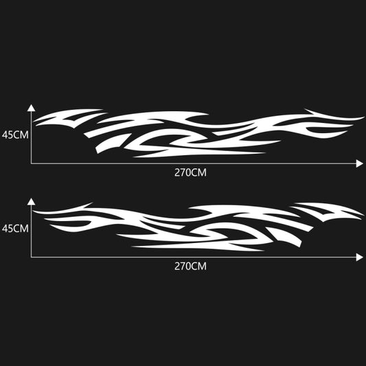 2 PCS/Set D-521 Fire Totem Pattern Car Modified Decorative Sticker(White) by buy2fix