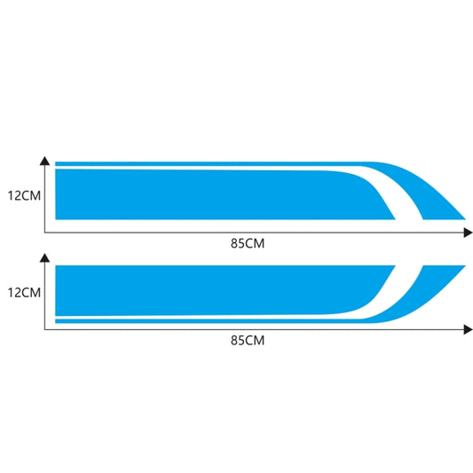 D-711 Stripe Pattern Car Modified Hood Decorative Sticker(Blue) by buy2fix