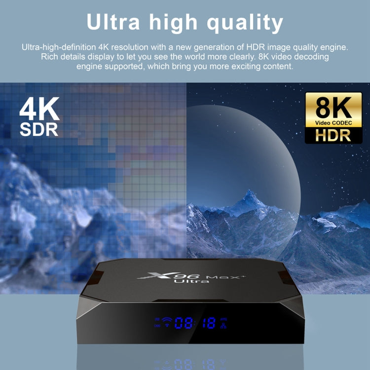 X96 Max+ Ultra 4GB+64GB Amlogic S905X4 8K Smart TV BOX Android 11.0 Media Player, Plug Type:EU Plug - Others by buy2fix | Online Shopping UK | buy2fix