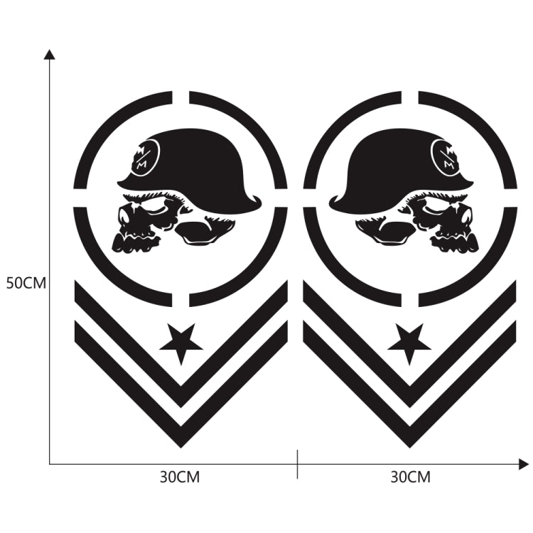 2 PCS/Set D-739 Skull Pattern Car Modified Decorative Sticker(Black) - Decorative Sticker by buy2fix | Online Shopping UK | buy2fix